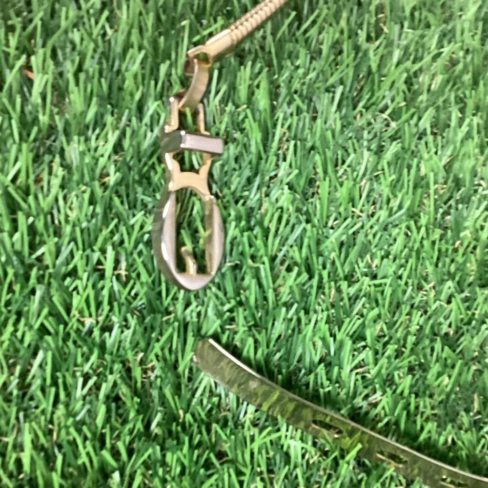 Vintage Gold Thing Belt w/ Hook Buckle S 27